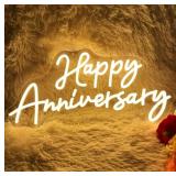 Happy Anniversary Neon Sign for Wall Decor Wedding