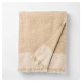 50'x60' Tonal Woven Boucle Throw Blanket Cream - T
