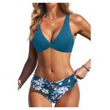 Large Women Two Piece Swimsuit - Knot Twist Bikini