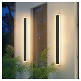 $130 2 Pack 31.5in Outdoor Wall Lights,Black Long