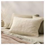 King Heavyweight Linen Blend Quilt Pillow Sham Nat