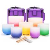 $297 Quartz Crystal Singing Bowls W Carry Bags