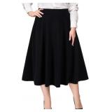 Large Women's Plus Size Midi Skirt High Elastic Wa