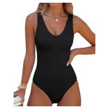 Small Women s V Neck Bodysuits Summer Sleeveless G