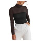 Large Women s Trendy Sexy Mock Turtle Neck Long Sl