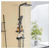 Shower System Matte Black Bathroom Thermostat