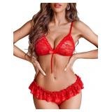 Medium Sexy Lingerie Set for Women Lace Bra and Pa