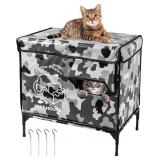 Cat House Outdoor, Indestructible Elevated Fer