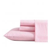 Gingham Plaid 4-Piece Bright Pink Percale Cotton Q