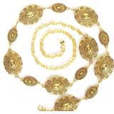Women Western Concho Chain Belt - Fashion Gold Met