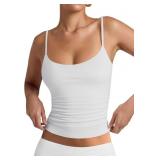 Medium Women's Basic Double Lined Scoop Neck Tank