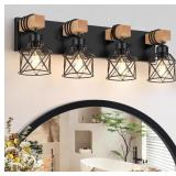 $140 4-Light Rustic Style Wood Bathroom
