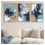 $110 Navy Blue Abstract Framed Wall Art Graffiti S