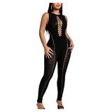 Medium Women's Soft Mesh Bodystocking Hollow Out B
