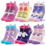 ANTSANG Kids Girls Toddler Unicorn Ankle Socks Cut