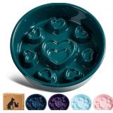 Ceramic Slow Feeder Dog Bowl, 4-Cup Anti-Slip Puzz