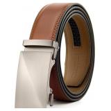 Mens Belt Leather Ratchet Belt - Customizable Fit,