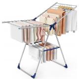 Clothes Drying Rack with Height-Adjustable