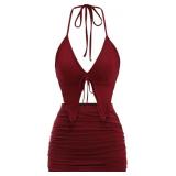 XS Women's Y2k 2 Piece Sexy Outfits Backless Halte