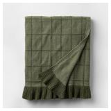 50'x60' Windowpane Plaid with Ruffle Throw Blanket