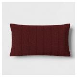 Oversized Channeled Boucle Lumbar Throw Pillow Bur