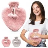Happy Heaters Hot Water Bottle with Fluffy Cover