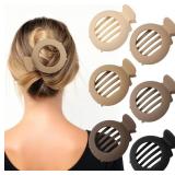 6 PCS Round Flat Hair Clips for Women, French Circ