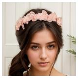 Handmade Chiffon Flower Headband with Pearl Design