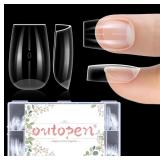 360pcs Short Coffin Nail Tips Thicken Clear Coffin