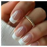 BABALAL Press On Nails Medium - White French Tip N