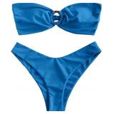 Medium Women's Bandeau Bikini O Ring Strapless Tie