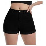 Large Women's High Waisted Summer Elastic Jean Sho