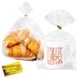 100 PCS Cellophane Treat Bags, Cidenbio 9x12 In Cl