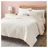 Queen Microfiber Quilt Ivory -