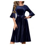 Medium Women's Church Dresses Modest Bell Sleeve W