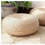 Straw Flat Seat Cushion, Handmade Floor Pouf Mat,