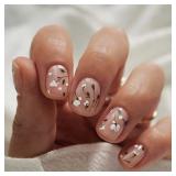 Extra Short Press on Nails Square Fake Nails Nude