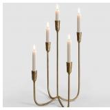 5-Candle Cast Iron Metal Candelabra Candlestick Ho