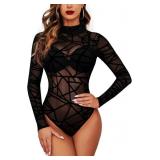 Small Long Sleeve Bodysuit for Women Turtleneck Sh