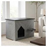 Pet House with Storage and Feeder Station, Gray