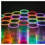 20 GLOW PARTY CUPS with 20 Glow Sticks