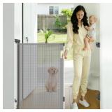 Retractable Baby Gate, 38' Extra Tall Mesh Dog Gat