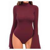Small Sleeve Mock Neck Long Sleeve Bodysuit for Go