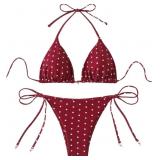 Medium Women's Polka Dots Print Bathing Suit Halte