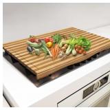 $73 Bamboo Stovetop Cover & Countertop Cutting Boa
