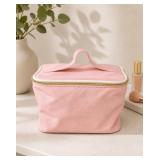 Makeup Bag with Zipper and Top Handle