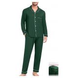 Small Men Modal Pajama Set Long Sleeve Pjs Button