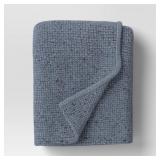 Marled Knit Throw Blue - Threshold