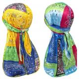 Silky Satin Durag for Men & Women, Patchwork Paisl