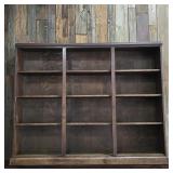 Large 3-Section Dark Wood Wall Bookshelf /